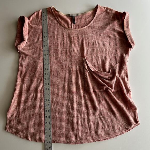The Ark Australia 100% Linen Scoop Neck Slouch Pocket Stripe Short Sleeve‎ Tee S - Picture 8 of 8